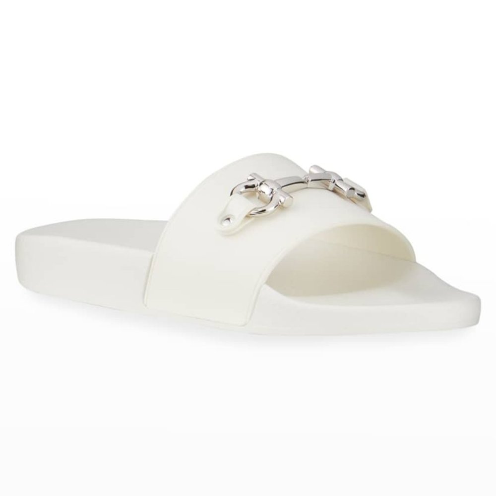 Salvatore Ferragamo Groovy Gancini Pool Slide Sandals 36